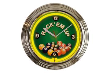 Wandklok Rack'em Up Neon