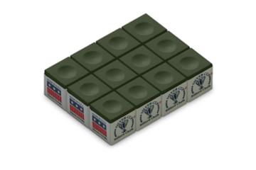 Silver Cup doosje 12 krijtjes Olijfgroen